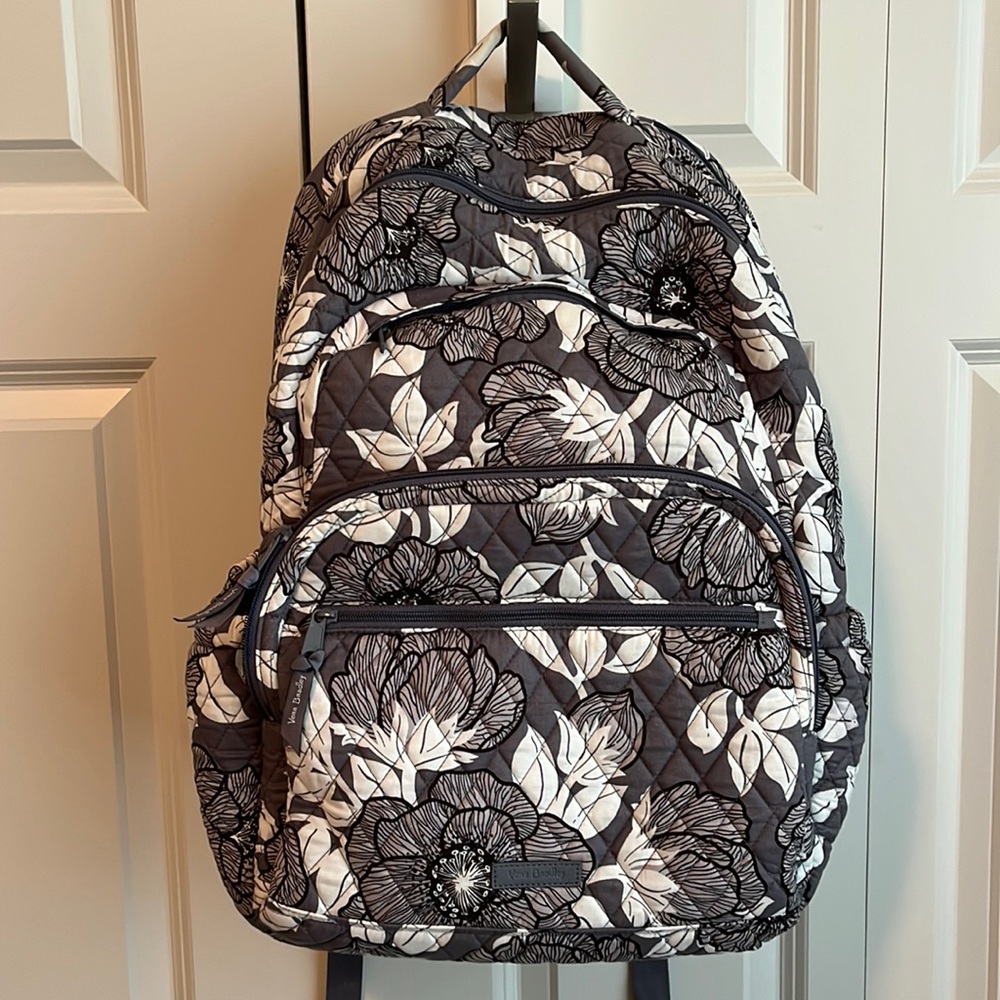 Vera Bradley Microfiber Large Backpack, gently used, clean & cute.